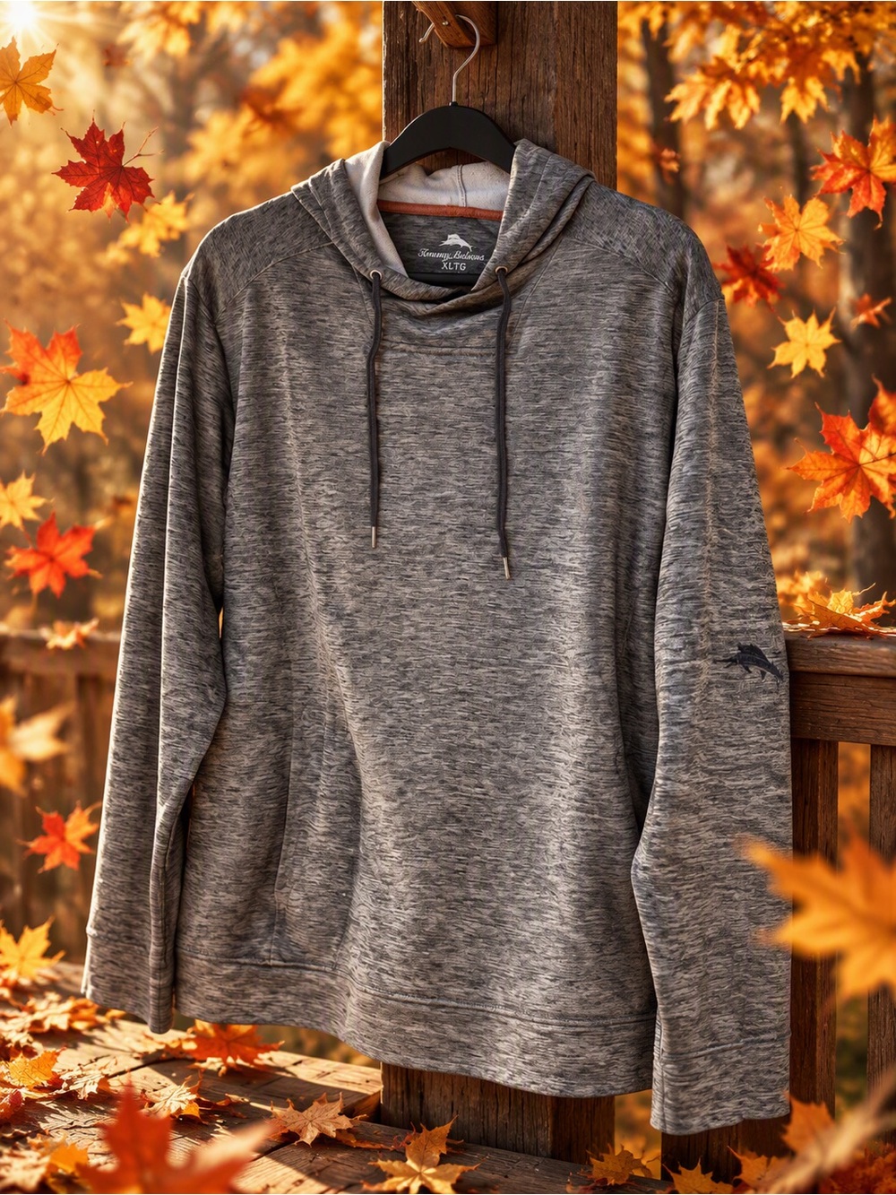 Tommy Bahama Men's Heather Gray Crewneck Hoodie